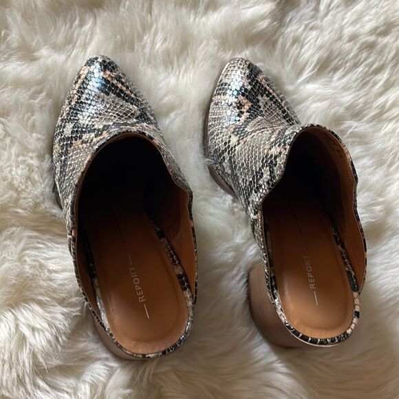 Report Barrie Womens Multicolor Snakeskin Block Heel Mule Size 8.5 - Picture 6 of 11